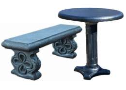 Комплект лавочка стол "Клевер" бетонный